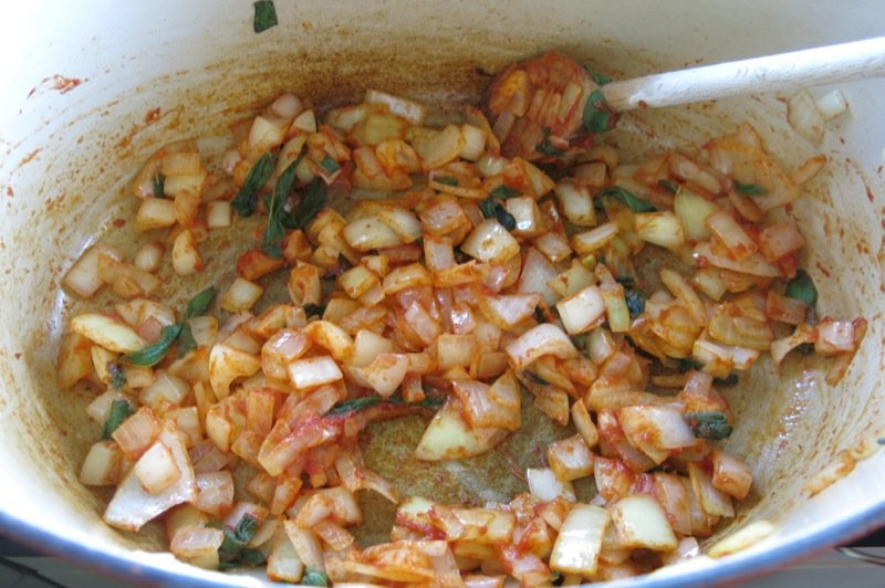 Canadian Irish Stew with Beef 3 onions cooking