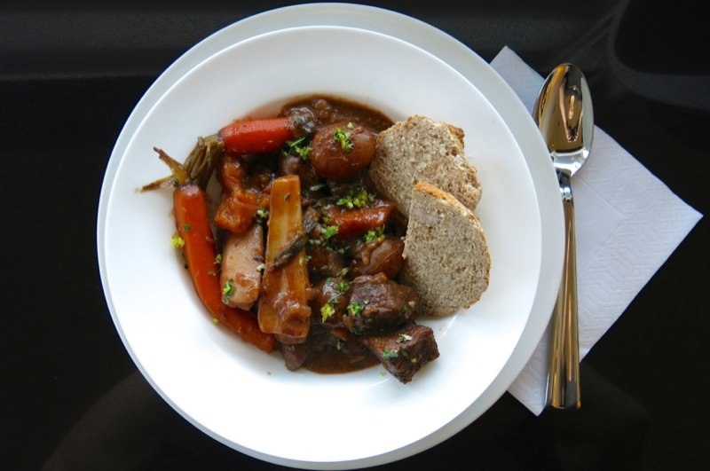 Canadian Irish Stew with Beef 9 Irish Stew plated with Irish Soda Bread