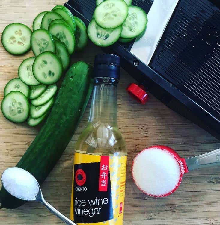 Sliced cucumber, rice vinegar & mandoline